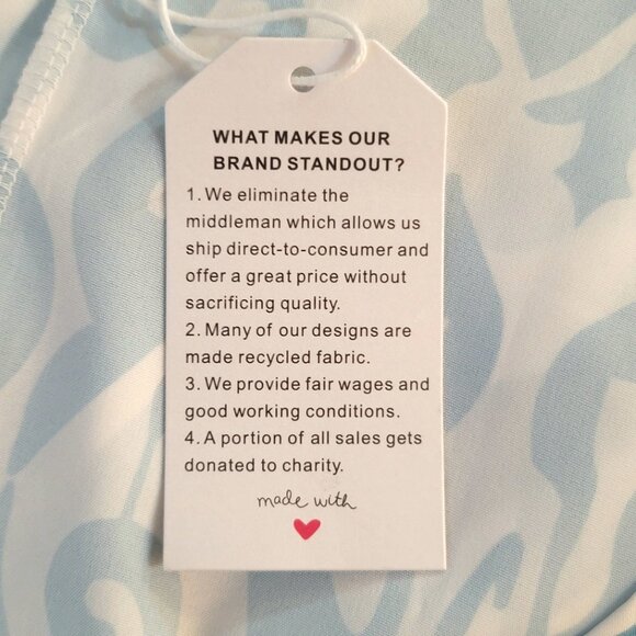 Made with Love NWT V-Neck Maxi Dress Cool Blue and White Design Cover Up… - Picture 5 of 12